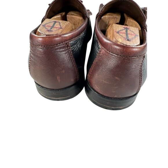 Johnston & Murphy Sz 8.5W Brown/Black Men's Leather Tassel Slip On Dress Loafers - Picture 3 of 9